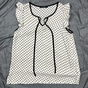 Doe & Rae Ultra Sheer Polka Dot Blouse | Medium